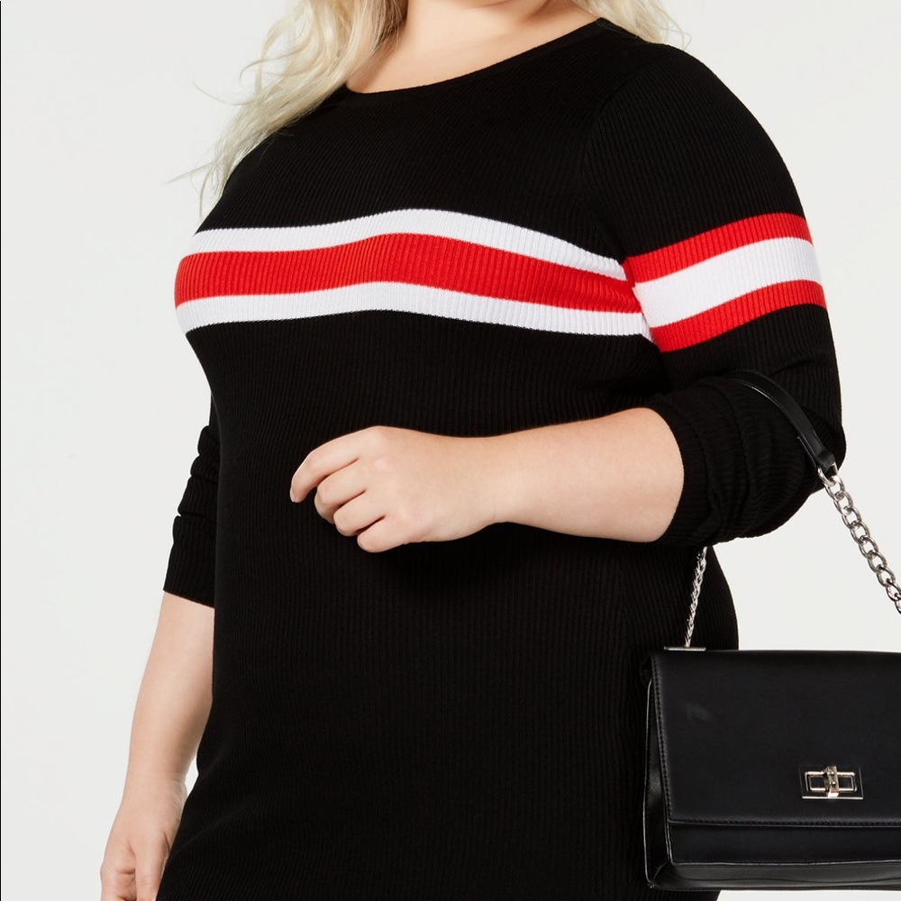 NWT Trendy Plus Size Striped Sweater Dress 2X - Picture 3 of 3